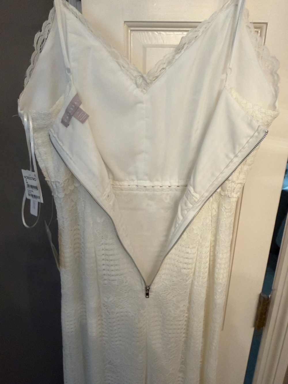 Chelsea28 White Lace Spaghetti-Strap Midi Dress - Picture 10 of 11